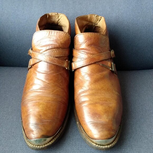 Vintage Distressed Leather Ankle Boots Men's Size 9/10 Made in Italy - Picture 8 of 11